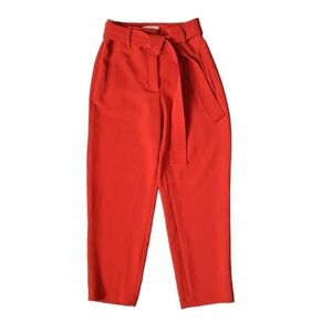 Aritzia Wilfred Red High Waist Tie Ankle Pants, Lightwight, Lined, Size 2